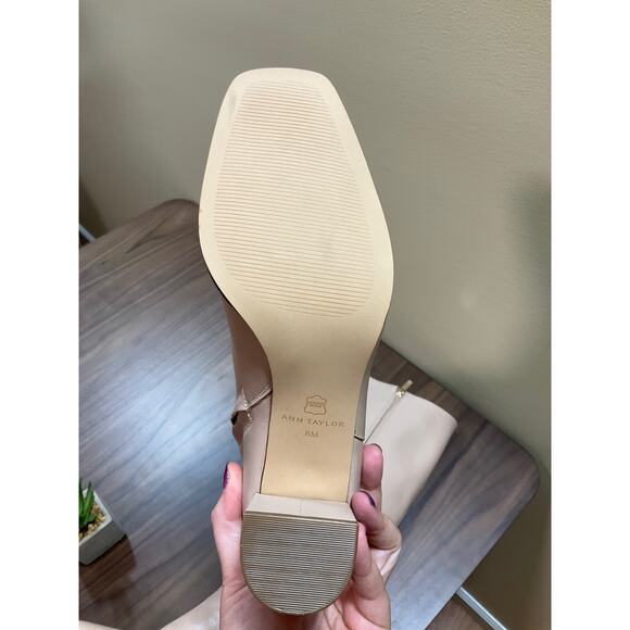 Ann Taylor Block Heel Square Toe Leather Boots NWOT - Picture 6 of 7